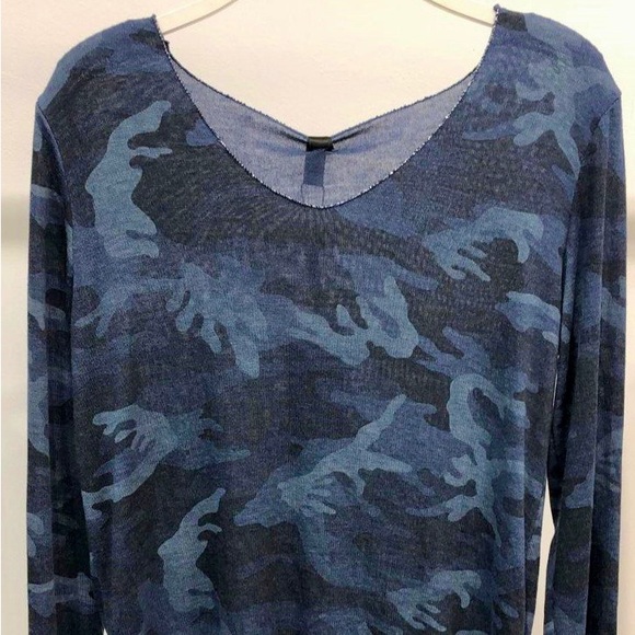 LUREX SHIMMER EDGES & BLUE CAMOUFLAGE TOP - Picture 6 of 8